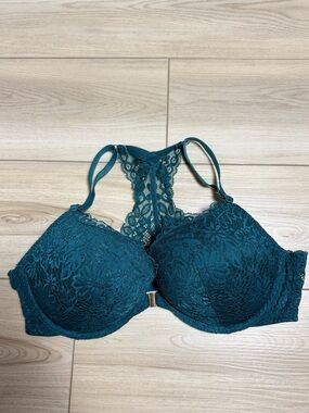 Auden Teal Lace Racerback Front Close Bra 40C